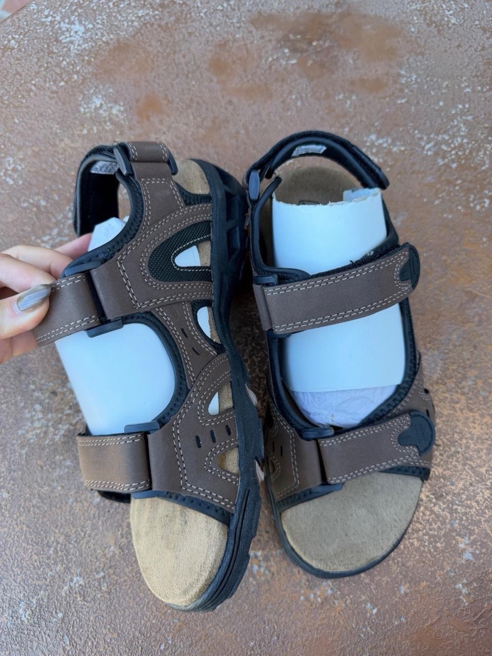 NEW men’s Coleman brown hiking outdoor walking sandals with adjustable straps